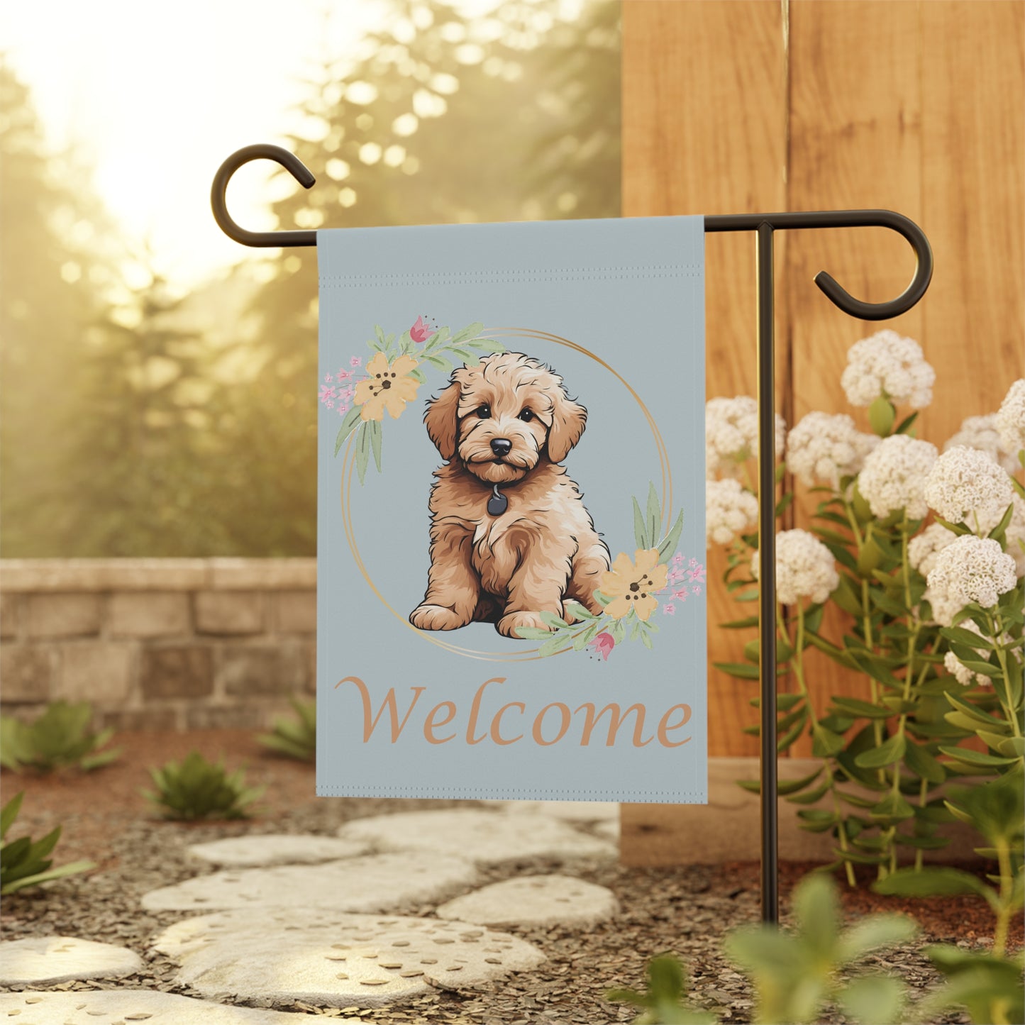 Welcome Doodle Flag - Floral