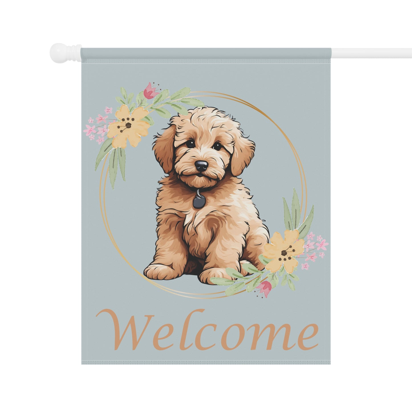 Welcome Doodle Flag - Floral