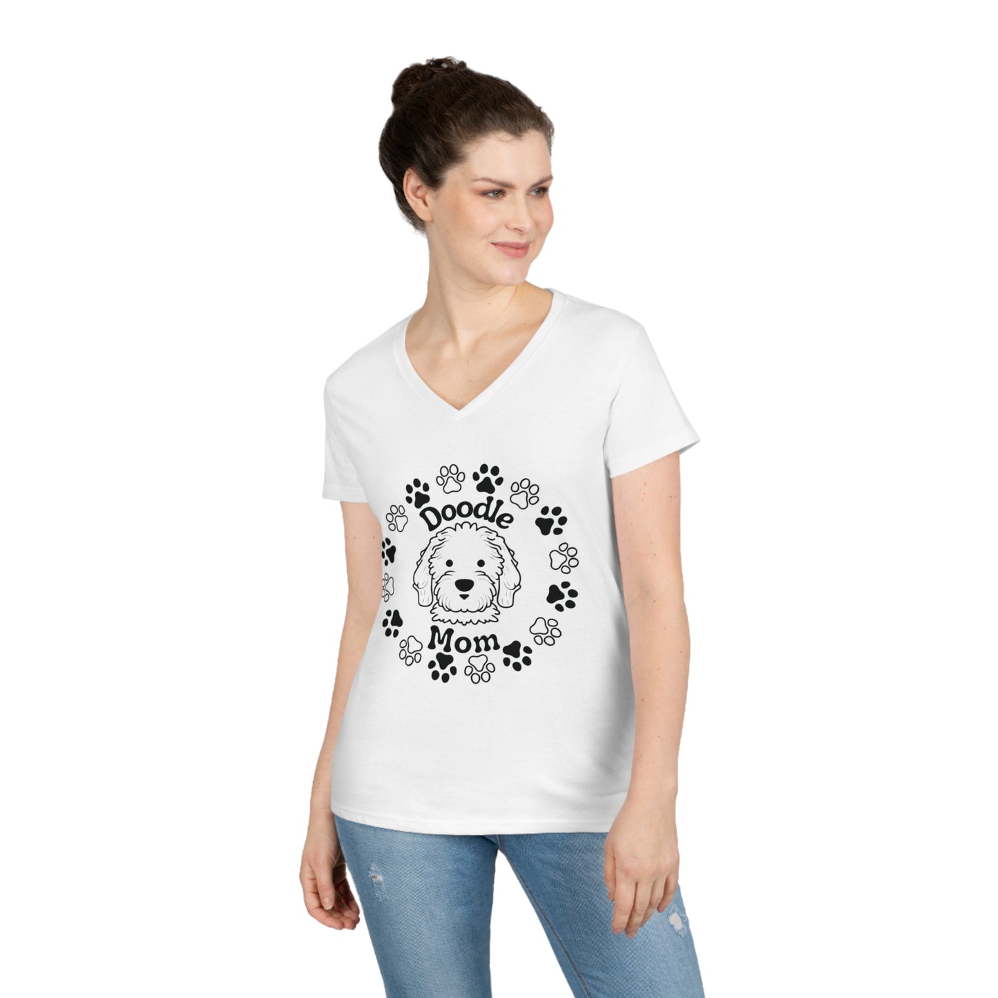 Doodle Mom V-Neck T-Shirt