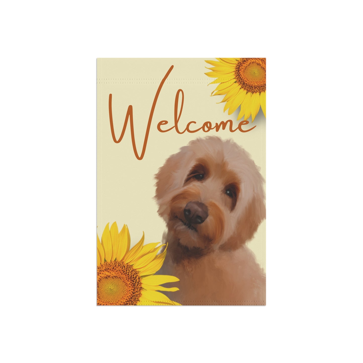 Welcome Sunflower Doodle Garden Flag