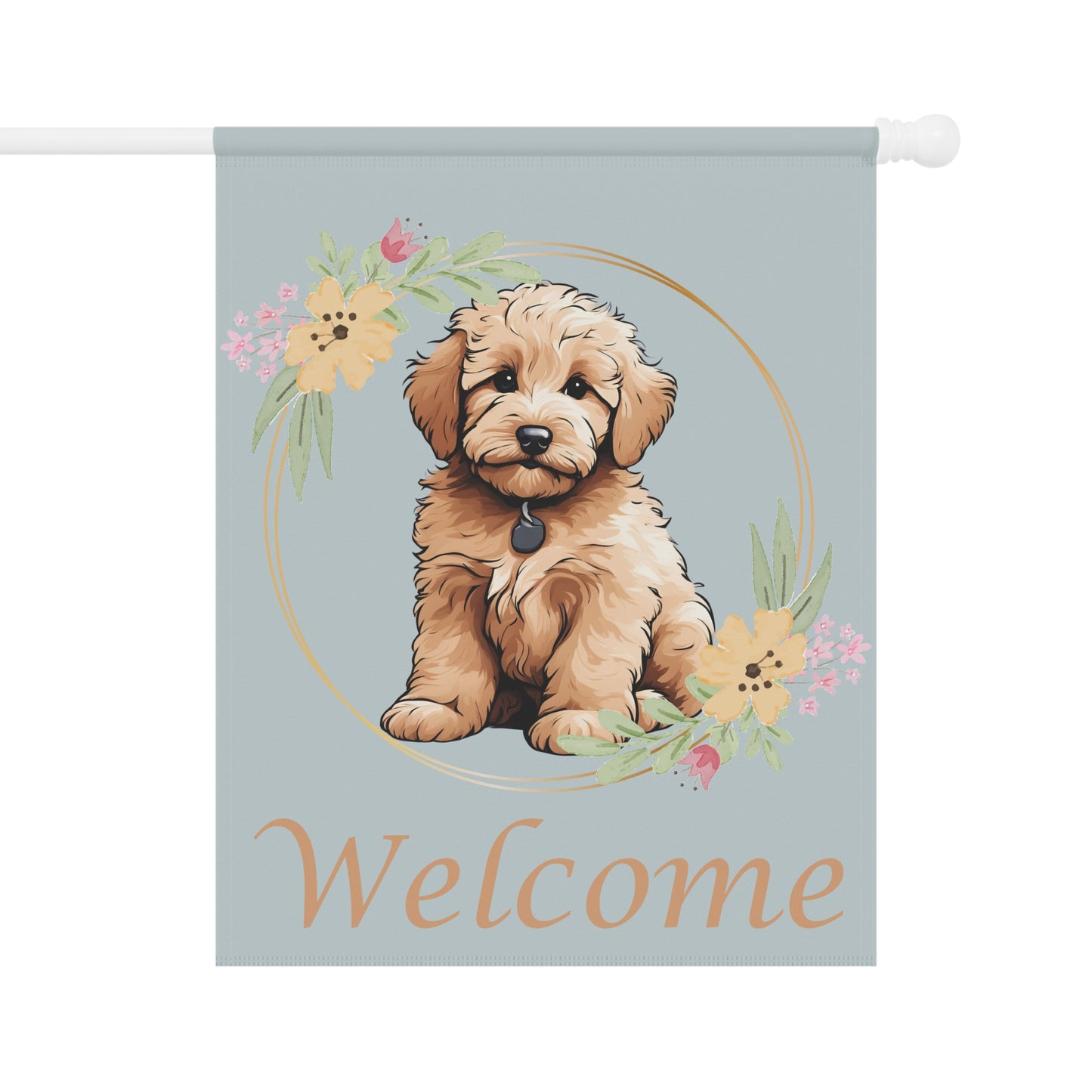 Welcome Doodle Flag - Floral