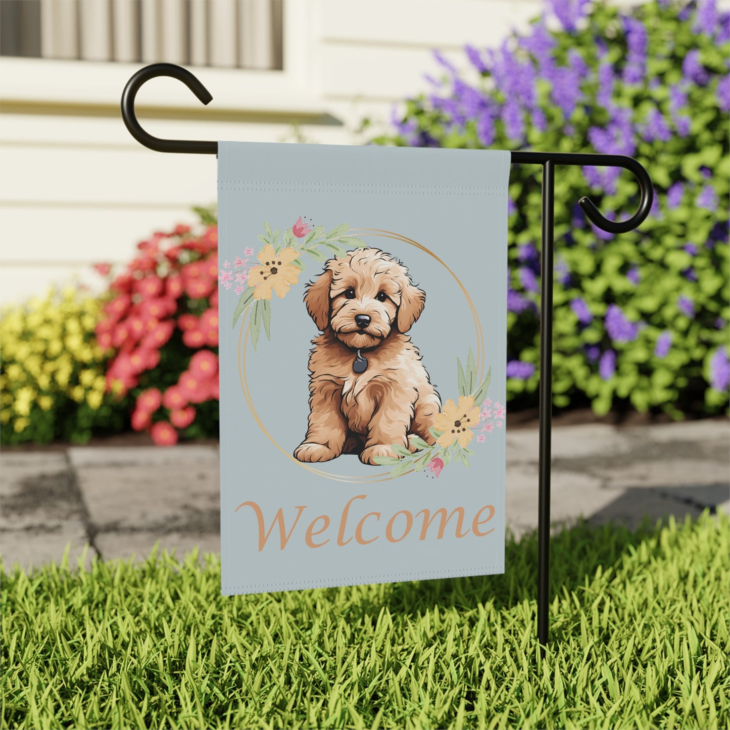 Welcome Doodle Flag - Floral