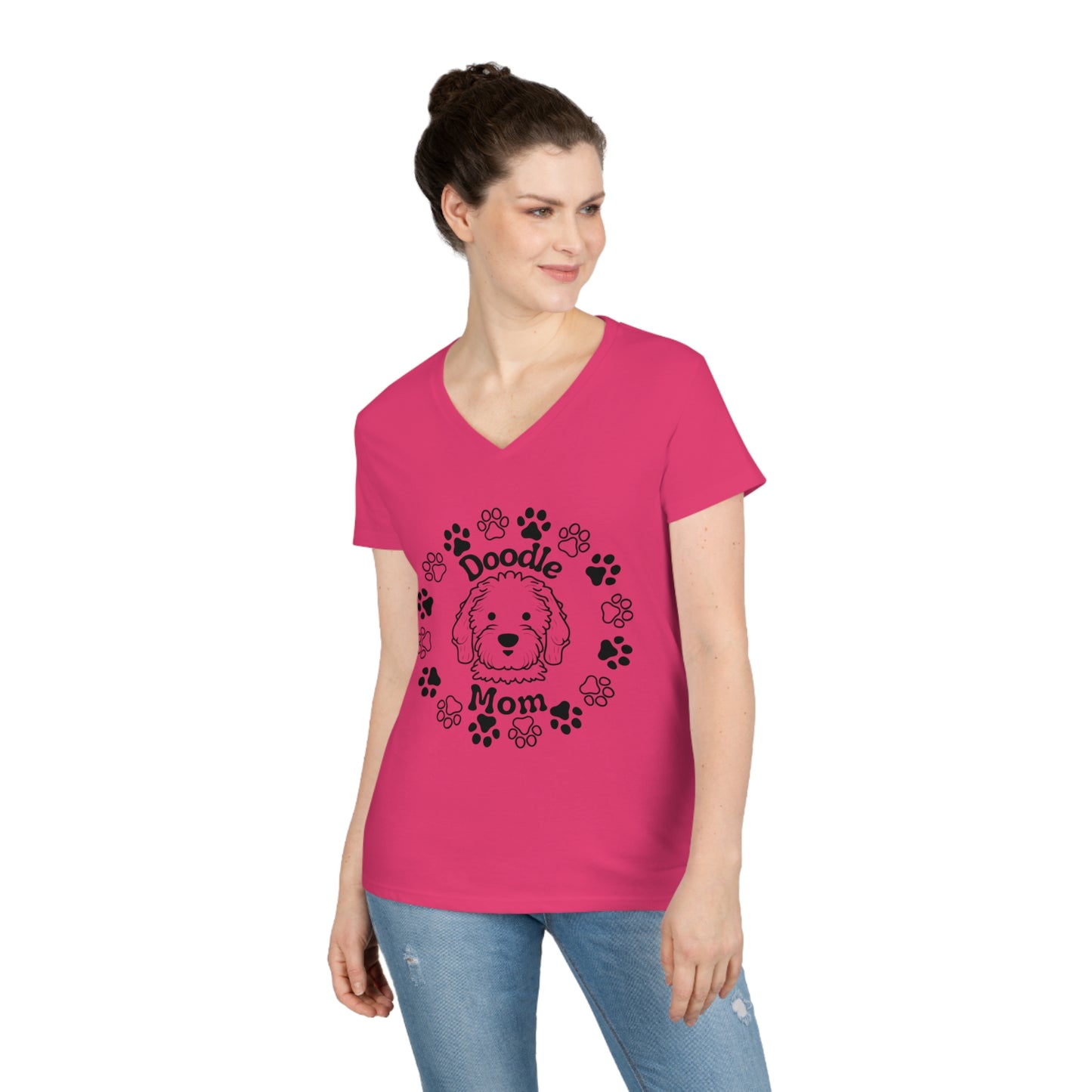 Doodle Mom V-Neck T-Shirt