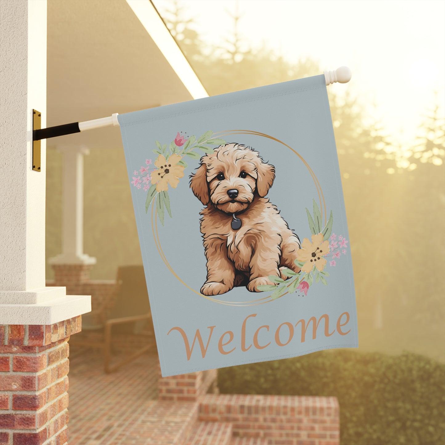 Welcome Doodle Flag - Floral