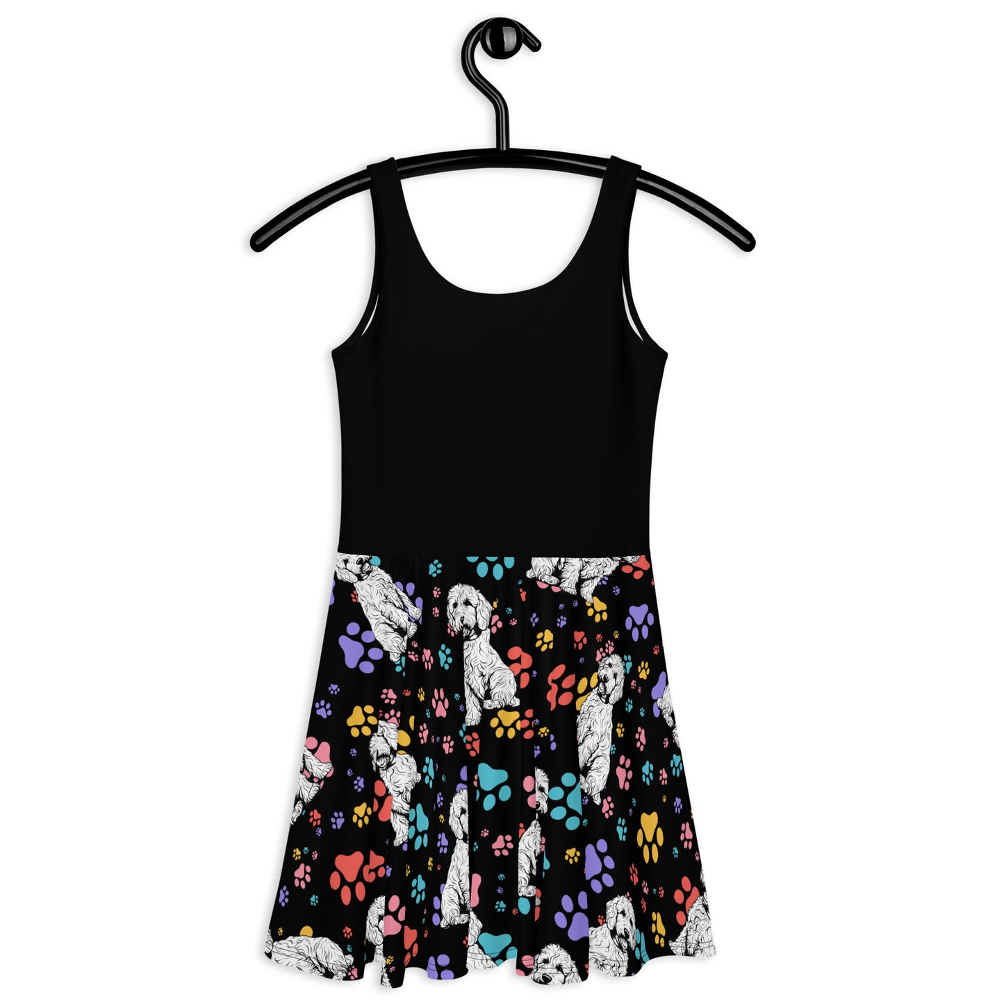 Doodle Dress Black Skater Dress