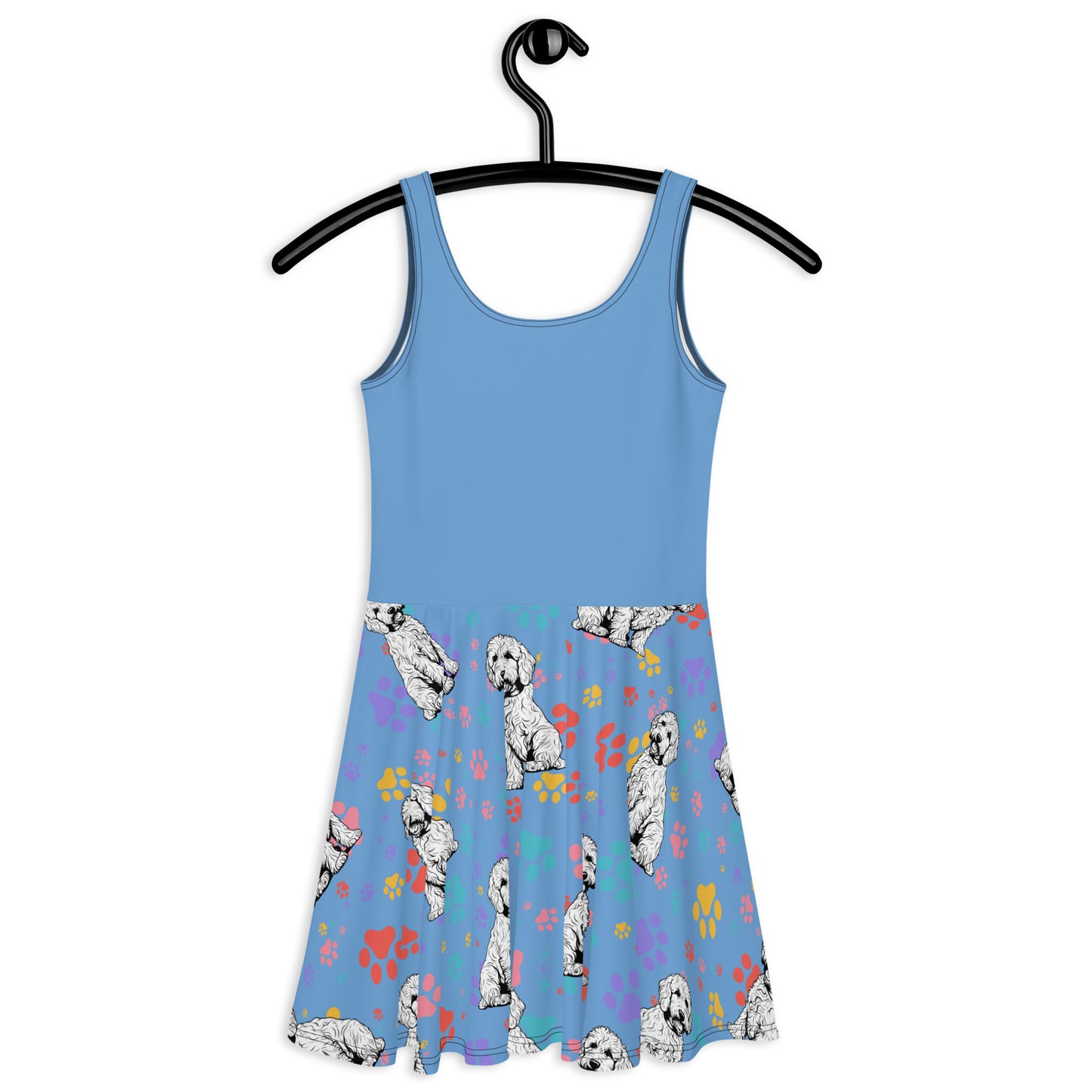 Doodle Dress Blue Skater Dress