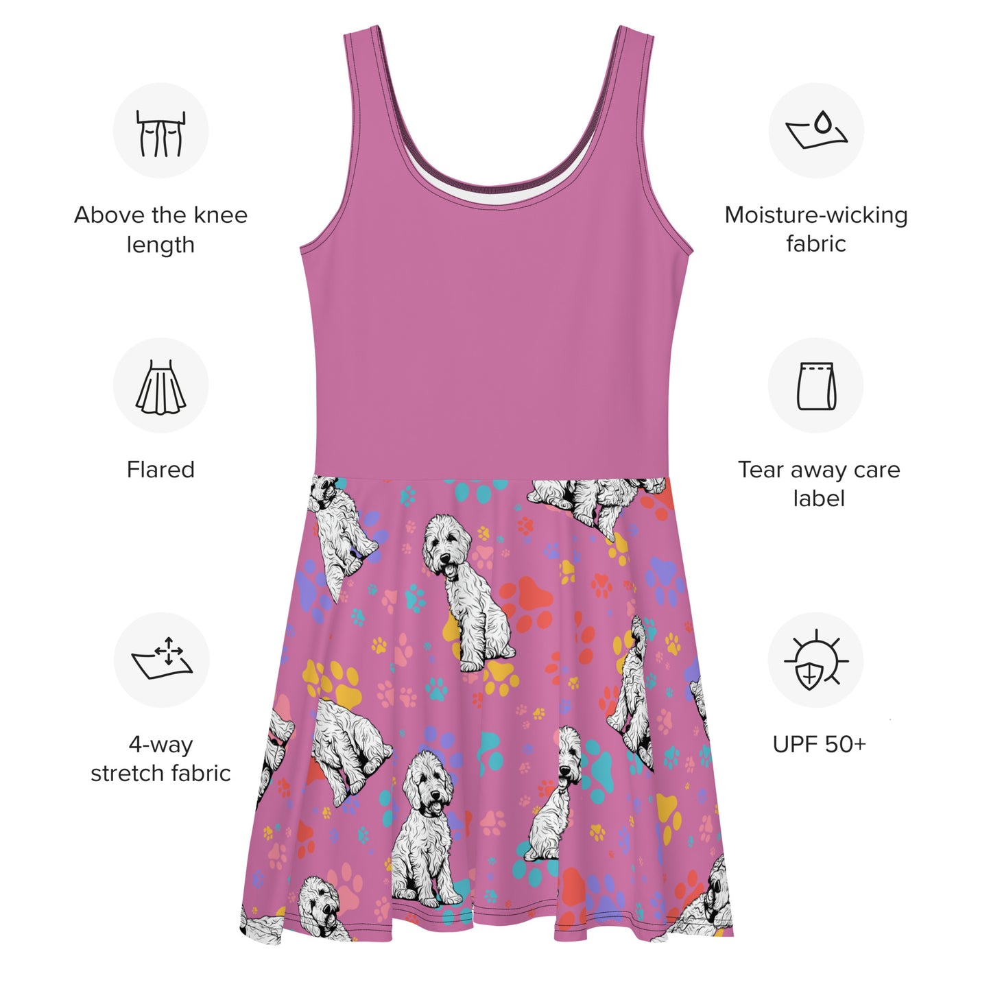 Doodle Dress Pink Skater Dress