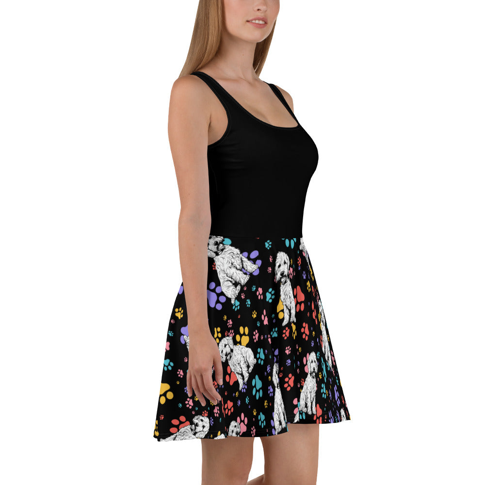 Doodle Dress Black Skater Dress